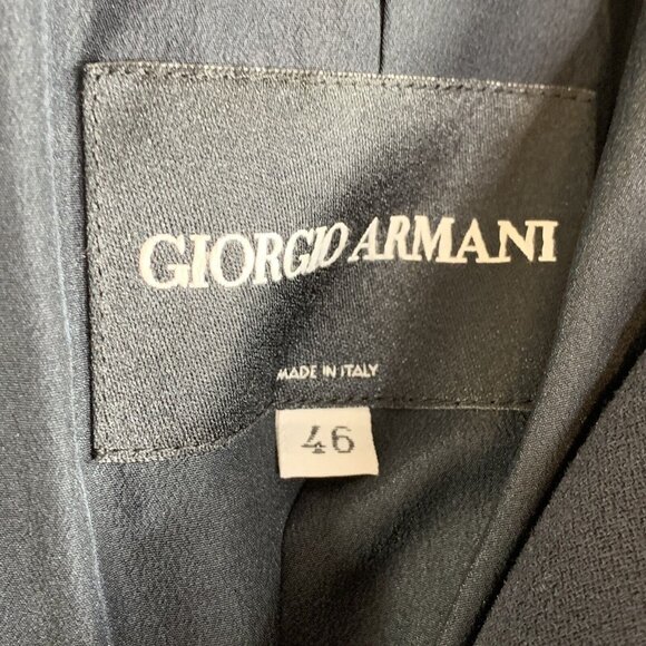 Giorgio Armani Borgo 21 Black Jacket Sz 46 w/Hood 6 Snap Closure 8 Panel - Picture 12 of 13